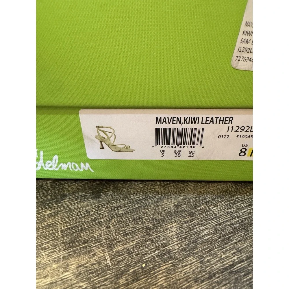 Sam Edelman MAVEN PADDED‎ STRAPPY HEEL In Kiwi Leather Size 8 Sandal - Picture 10 of 12